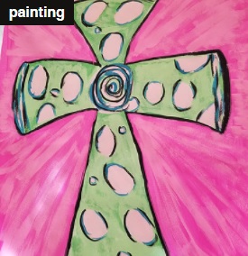New     Green Cross Painting