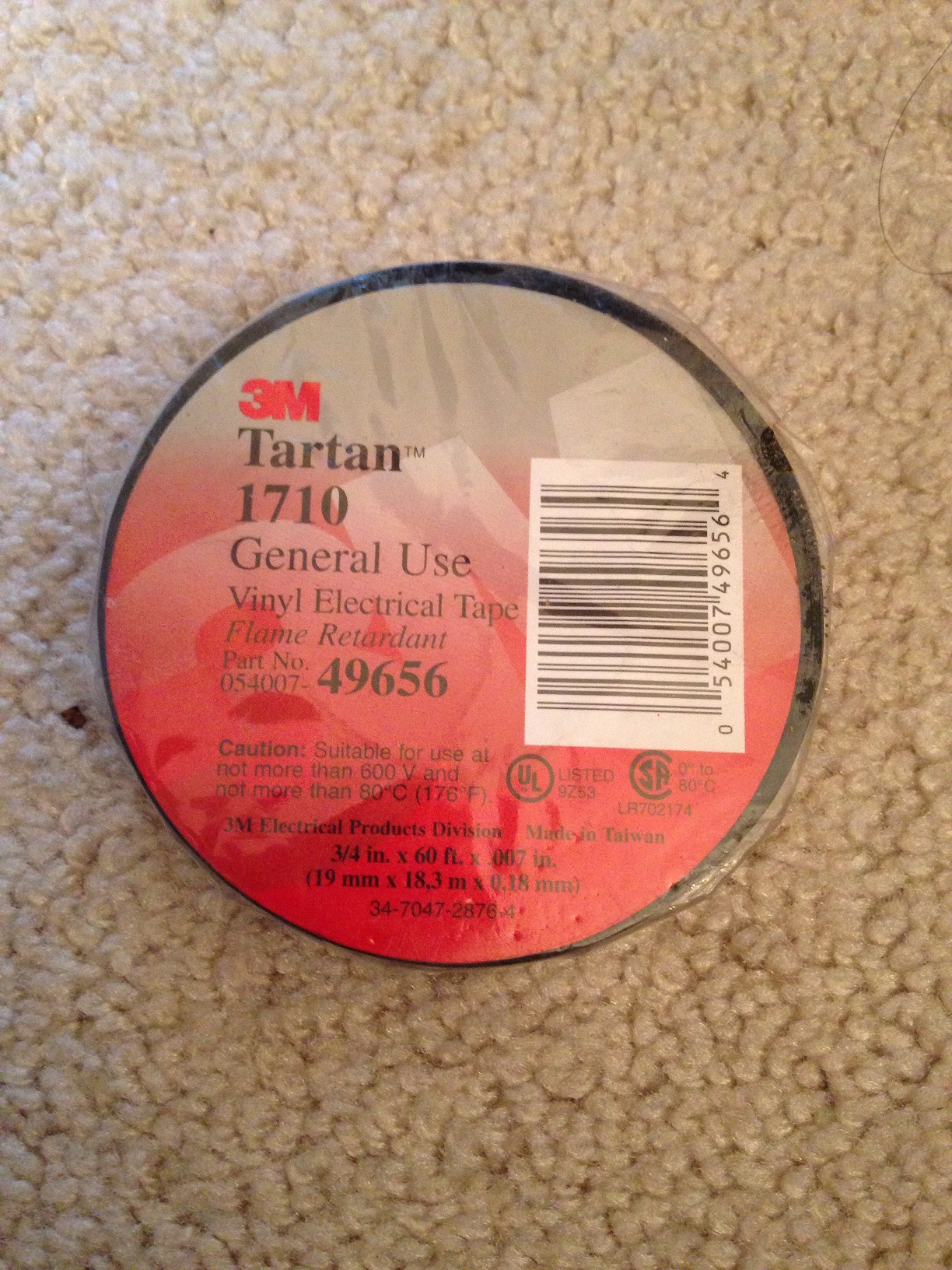 New   3M 49656 3M Tartan 1710 Vinyl Electrical Tape
