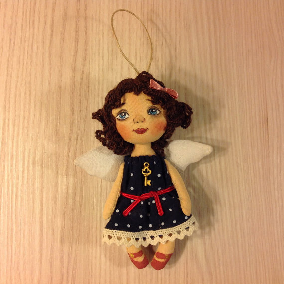 New   NatashaArtDolls Christmas Angel Handmade Cloth Girl...