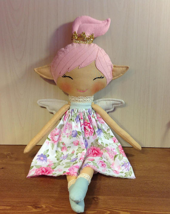 New Womens  NatashaArtDolls Fairy Handmade Cloth Doll wit...