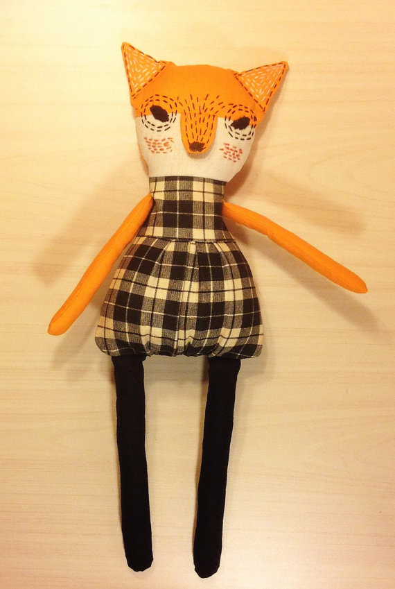 New   NatashaArtDolls Yellow Fox Handmade Stuffed Animal ...