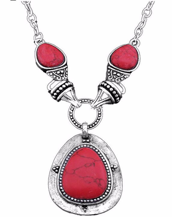 New Womens    Vintage-Style Red Turquoise Necklace