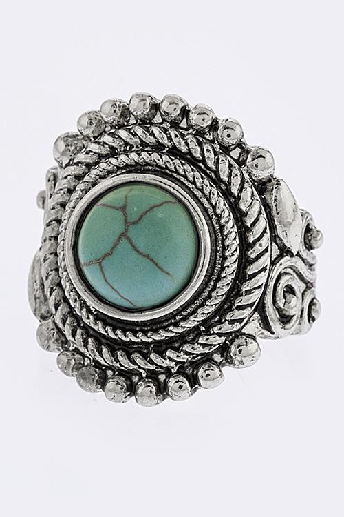 New Womens    Boho Ring with Center Stone