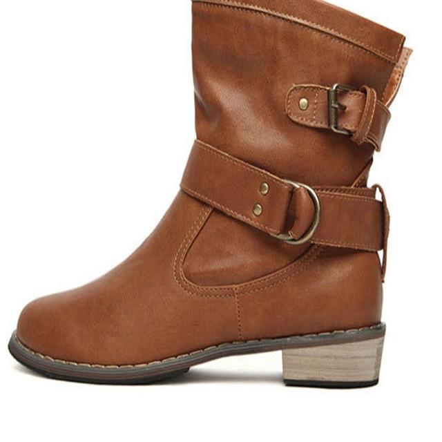 New Womens    Leather Motorcycle Boots