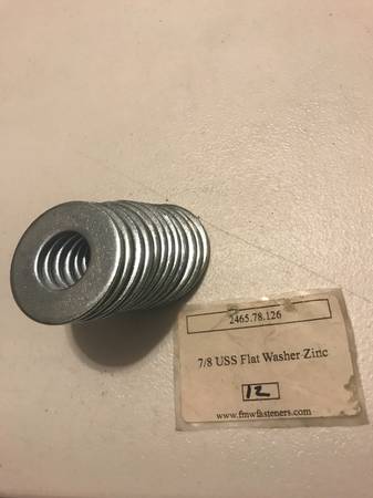 Like New     Washer Flat Zinc 7/8 USS 12ct - $3