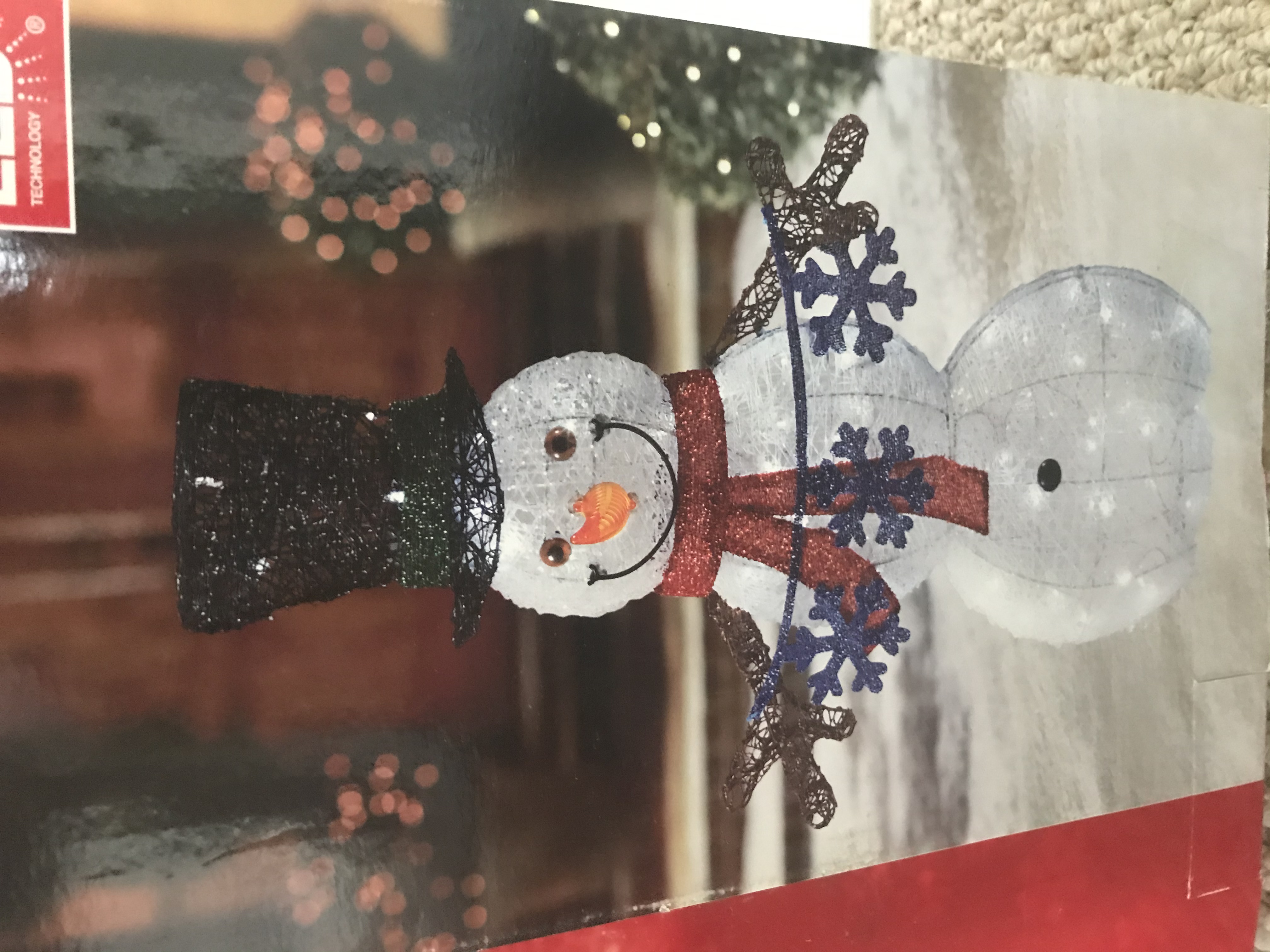 Used     3 ft LED Snowman with Snowflake
