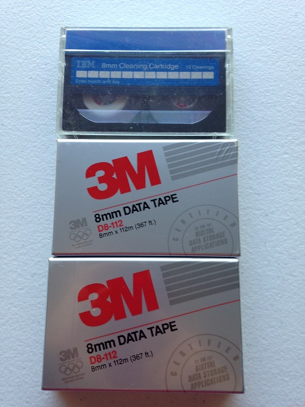 Like New   3M and IBM  8mm Data Tapes (2) plus Cleaning C...