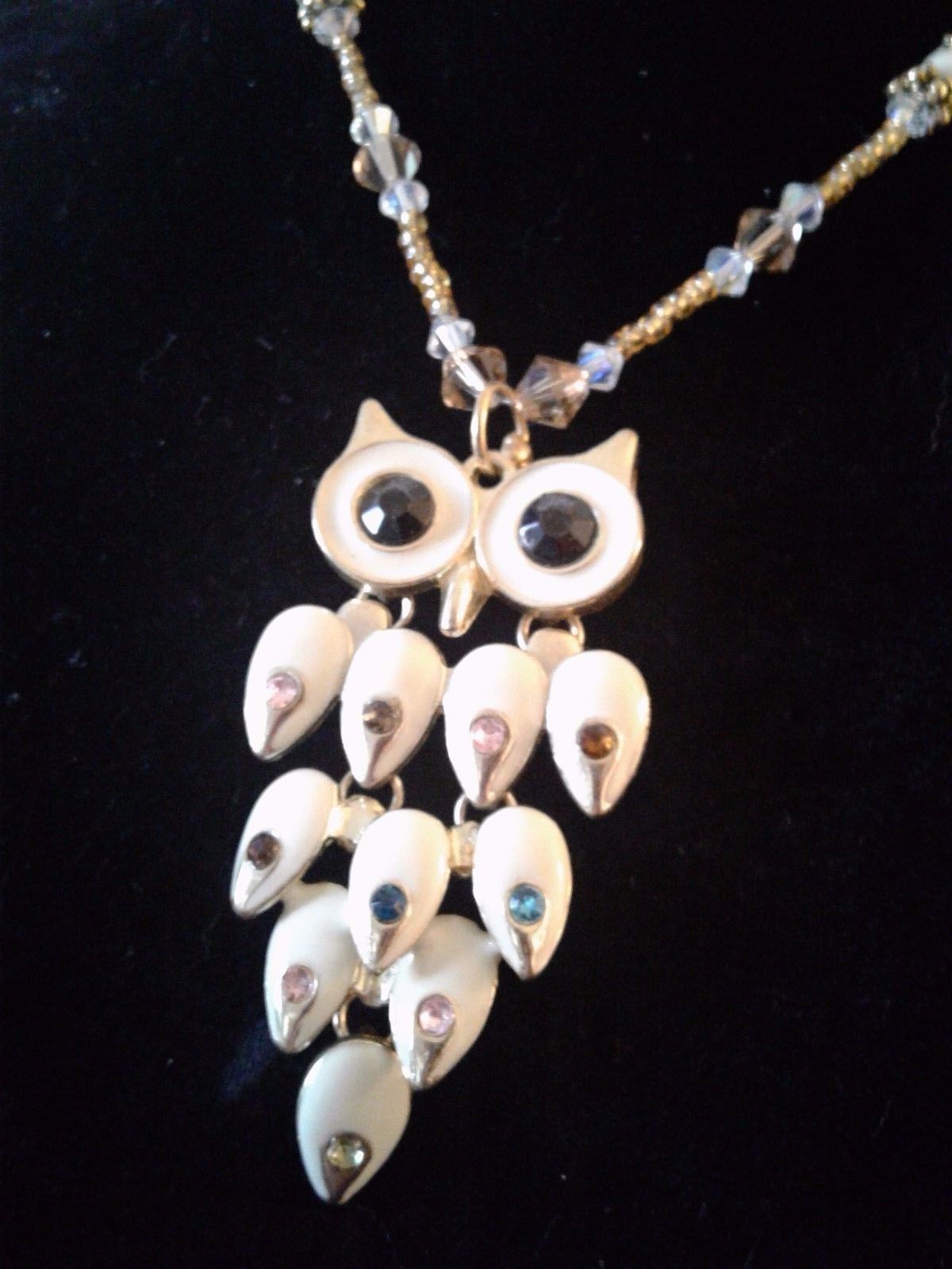 New Womens    Swarovski Crystal Owl Necklace