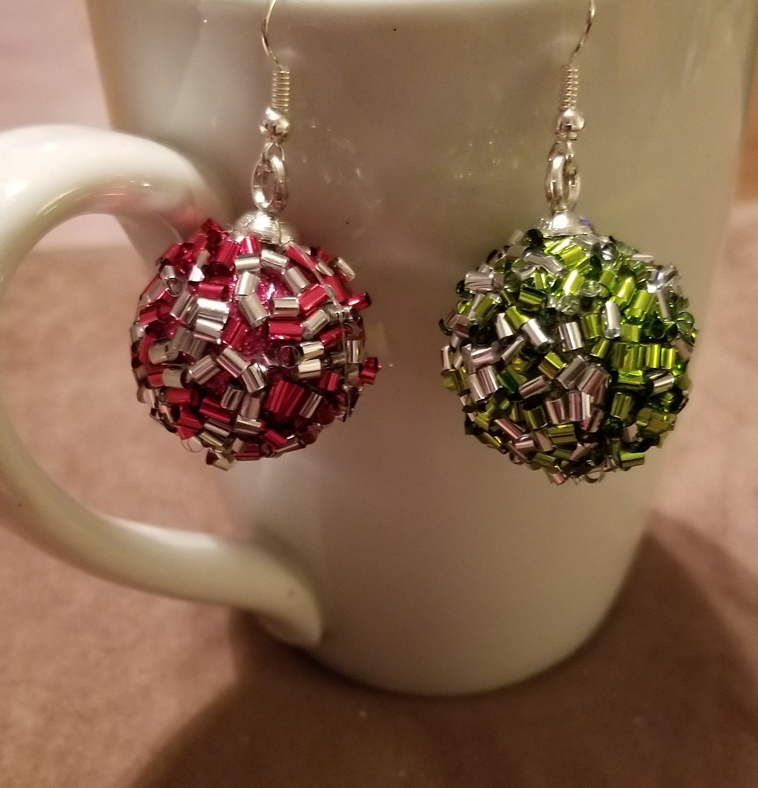 New Womens 2018 Handmade  Christmas bow earrings