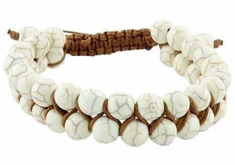 New Womens    Ivory Two Row Knotted Adjustable Bracelet