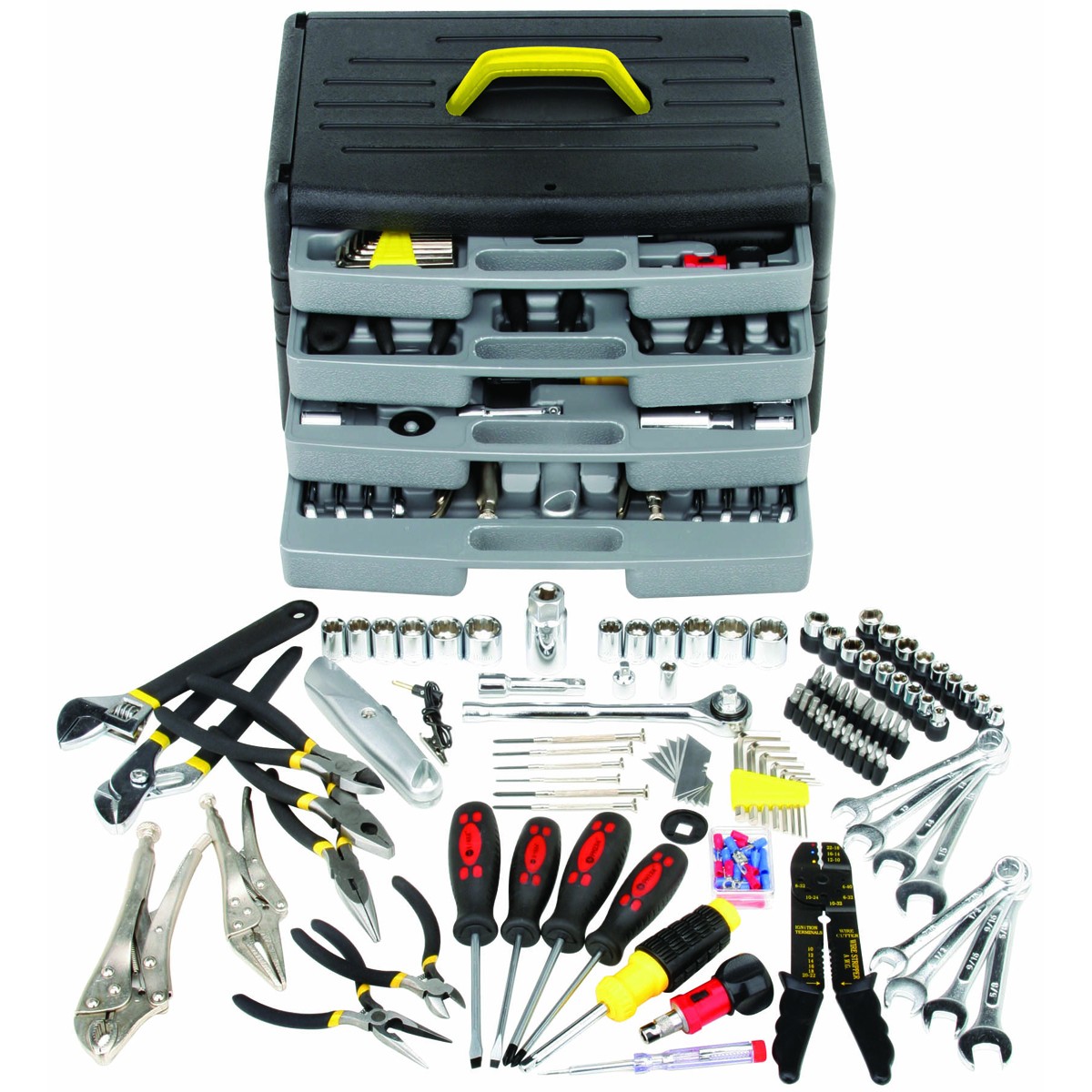 New   Pittsburgh  105 Piece Tool Kit with 4-Drawer Chest