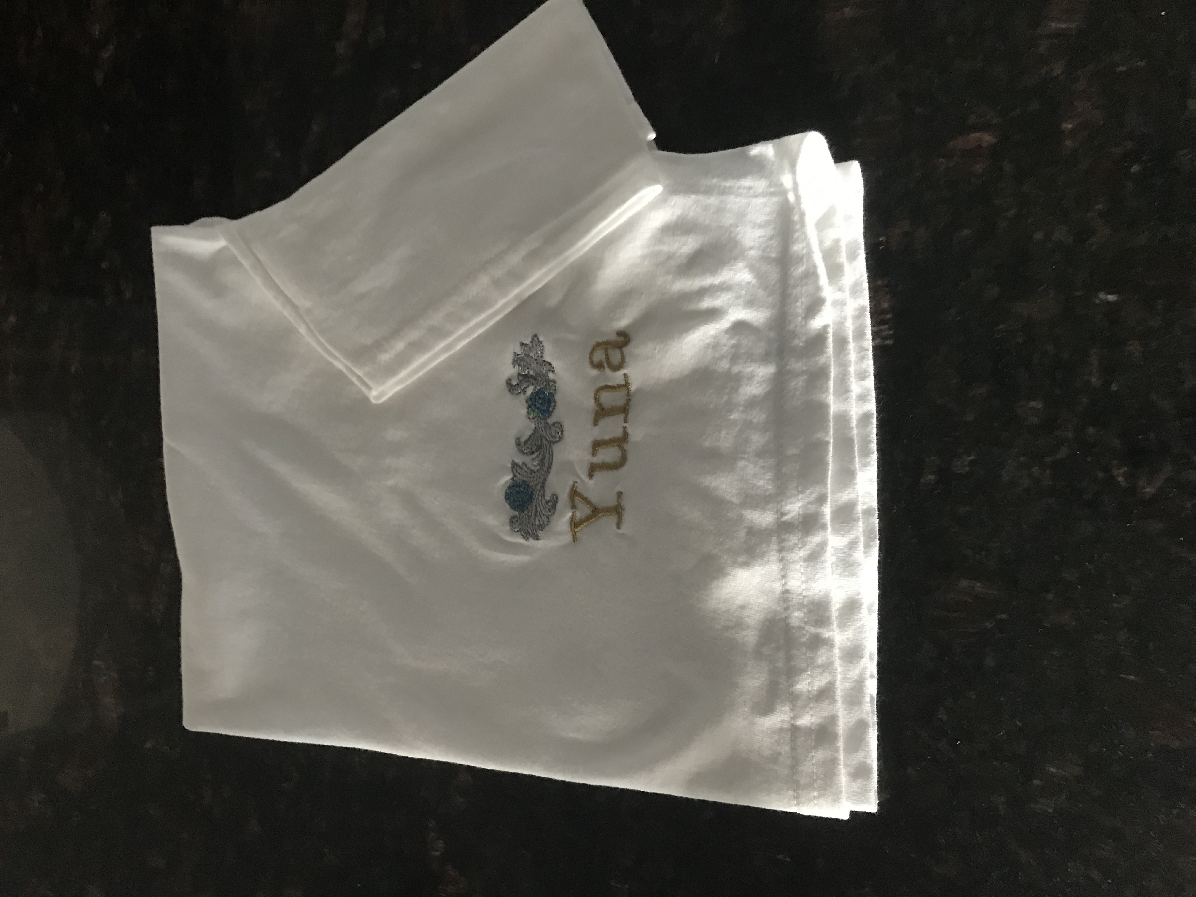 New     Personalized Embroidered T-shirt White