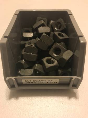 Like New     50ctNut Square GALV Grade 2-5 : 1/2-13 - $3