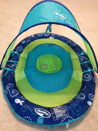 Like New   SwimWays  Baby Spring Float with Sun Canopy