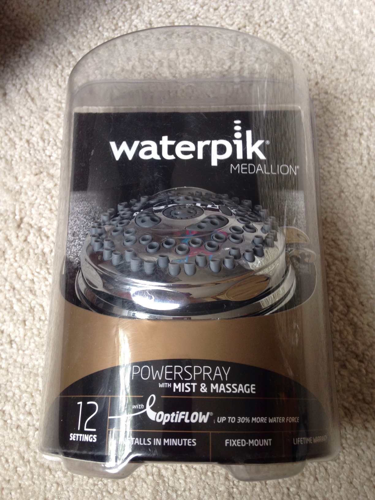 New   Waterpik Medallion Powerspray Showerhead with Mist ...