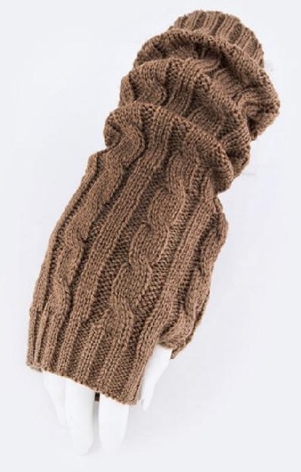 New Womens    Fingerless Hand-Warming Cable-Knit Gloves