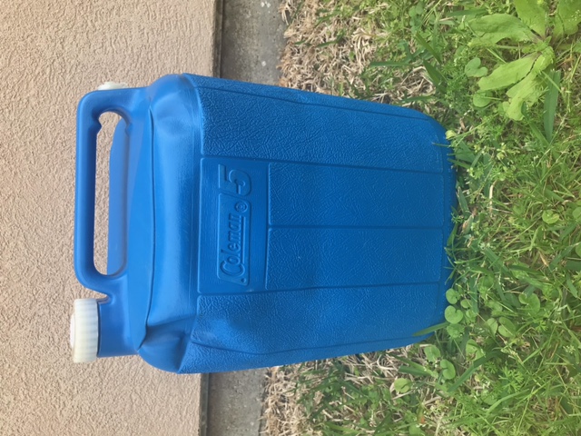 Used     1 Used Dented 5 Gallon Blue Coleman Water Jug: M...